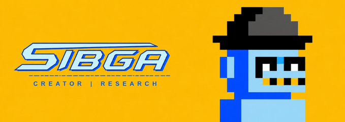A yellow banner displays the white 'STIGA' logo and the text 'CREATOR | RESEARCH' next to a pixelated blue character wearing a grey hat.