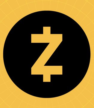 The image shows the Zcash (ZEC) cryptocurrency logo—a stylized "Z" symbol in gold/yellow inside a black circle on a golden background. The logo represents Zcash, the privacy-focused cryptocurrency that the post highlights for achieving $23 billion in transfer volume in a single week, its highest since 2021.