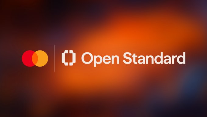 Mastercard logo paired with "Open Standard" text on an orange gradient background, illustrating the company's initiative to make Open USD (OUSD) accessible to customers through new value movement solutions.