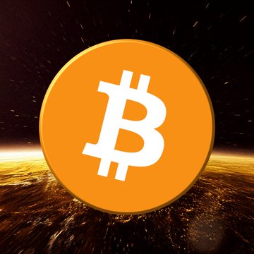 The image features a stylized Bitcoin (₿) logo set against a dynamic, fiery orange background, evoking themes of energy and prominence in the cryptocurrency space. It contrasts with the post's discussion of Cardano's EUTXO model, highlighting the ongoing narrative of Bitcoin's foundational influence while other projects like Ethereum adopt and iterate on these concepts.