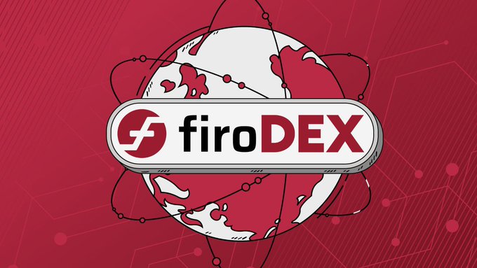 The image features a red and white logo for FiroDEX, a decentralized exchange designed to facilitate transactions without requiring centralized authorities or KYC processes. The logo is positioned against a gray background with dotted lines resembling satellite connections. Below the logo, there's text that reads "Why use a centralized exchange when you don't have to? FiroDEX lets you trade $FIRO across multiple chains via atomic swaps - trustless, non-custodial, no KYC, no geo-restrictions". The overall design and color scheme of the image are meant to convey the idea of a transparent, decentralized exchange system.