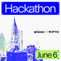 The image features a poster for a hackathon event, with a city skyline as its background. The poster includes text that reads "Hackathon" and "June 6", indicating the date and location of the event. It also mentions an issue related to open source projects, specifically about paid PRs causing slop PRs. The poster suggests using PaidPR for better control over PRs and preventing drive-by PRs by installing it in one's code.