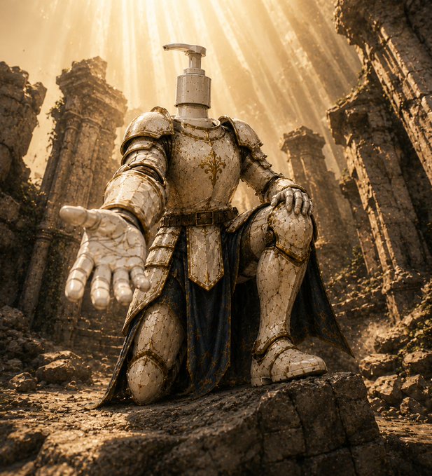The image features a statue of a knight with a sword raised above his head, surrounded by ruins or rubble. The caption reads "Stand by my side and we will be unbeatable. The order will start moving soon." This suggests that there is an ongoing battle between two opposing forces in the scene, possibly symbolizing a historical conflict or a futuristic scenario involving a warlord and a group of hackers.