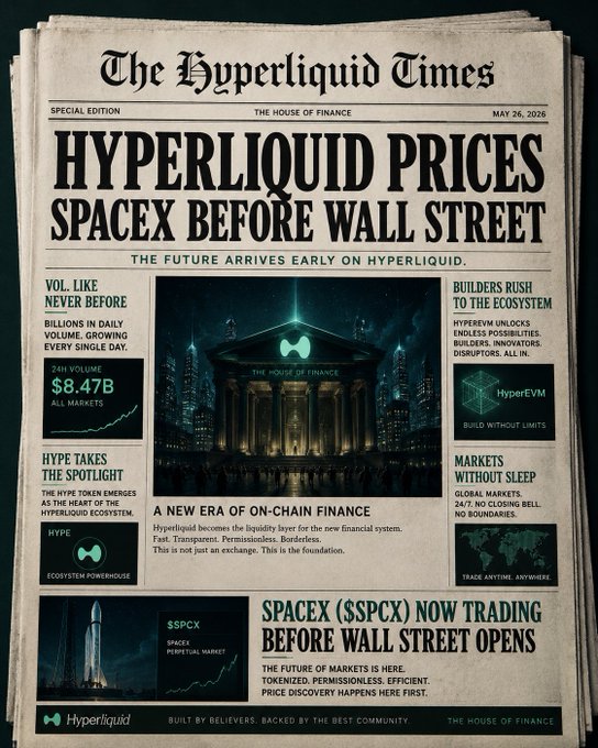 The poster contains a detailed newspaper article about Hyper Liquid Times with information about Hyper Liquid prices, especially regarding spaceX before the Wall Street opening. The poster also features an advertisement for SpaceX, implying that they are related to the Hyper Liquid Times. It is important to note that the context of the advertisement might not be clear as it uses an unclear or abstract language. This could lead some viewers to misunderstand the relationship between the article and the advertisement.