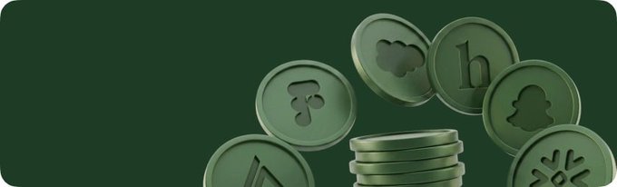 A graphic featuring green Monero (XMR) cryptocurrency coins with the distinctive 'M' logo and other crypto symbols arranged on a dark green background.