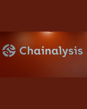 The image displays the Chainalysis logo in white against a dark red background, representing the blockchain analytics firm mentioned in the accompanying post about cryptocurrency tax non-compliance rates potentially exceeding 90% ahead of France's 2027 DAC8 reporting regime.