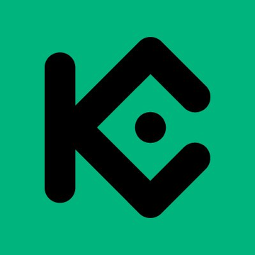 The image shows the KuCoin logo—a black stylized "K" design with an eye-like motif—set against a green background, representing KuCoin's brand as mentioned in the post about their Web3 Wallet adding Sui Network support.