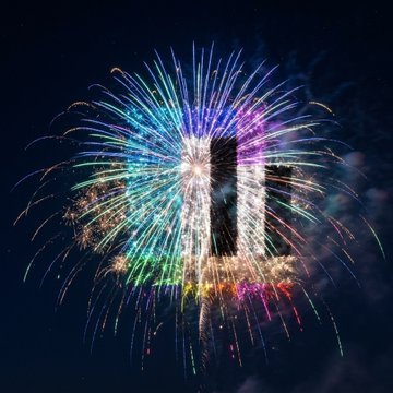 A vibrant fireworks display spells out the number "1" in glowing, multicolored lights against a dark sky. The "1" likely symbolizes being featured as the top or number-one project on OpenSea, celebrating @creepkids_eth's milestone of reaching new heights.
