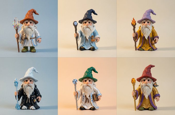 The image features six figurines of wizards, each wearing a hat with different colors - red, blue, green, purple, orange, and yellow. The figurines are arranged in two rows against a light gray background, creating an interesting visual effect that highlights their unique characteristics. The text "30 minutes" is visible in the image, which could be related to the post's title or some other context within the image.