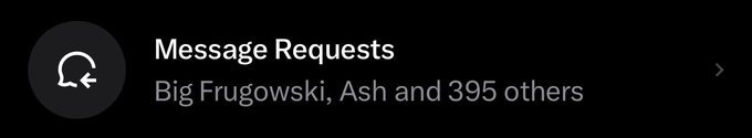 A dark-themed interface screenshot shows a "Message Requests" notification indicating 397 pending requests, including from users "Big Frugowski" and "Ash." This high volume of unanswered message requests visually suggests the recipient is overwhelmed or possibly ignoring their inbox, which relates to the poster's concern about whether this situation is "bad."