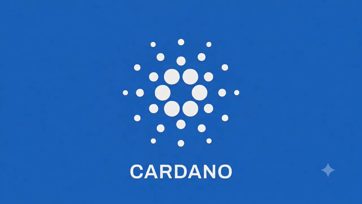 The image features a blue square with white dots, which appears to be a logo for a company called "Cardano". The logo consists of a circle filled with white dots, surrounded by a border of smaller circles. Below this logo, there is text that reads "ADA Cardano is the Future", indicating that the company's name and vision are related to cryptocurrency and digital assets.