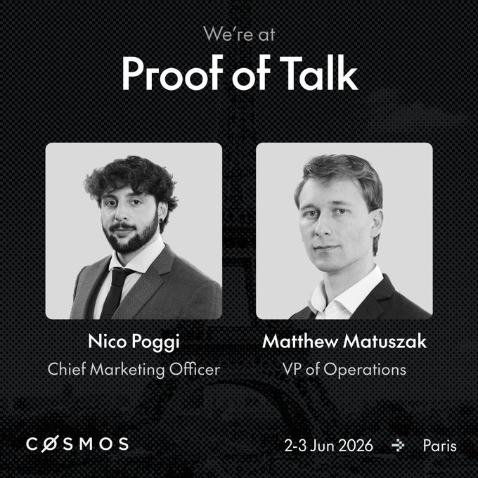 "Proof of Talk" event happening live at the Louvre Palace in Paris, France from 2-3 June 2016 with speakers including Nico Poggi, an Executive Marketing Officer and ViceVP of Operations Matthew Matuszak.