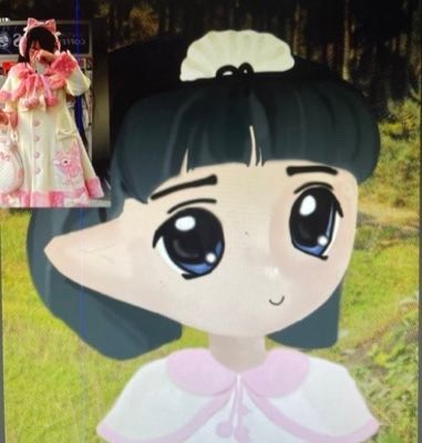A cartoon girl with large eyes and black hair wears a pink and white dress, shown in a small inset photo in the corner of a meme image. The image serves as a background to a "$100 in $SOL or $USDT giveaway" post by @saracrypto_eth, which appears to be a social media engagement scam that has no actual connection to the illustrated character.