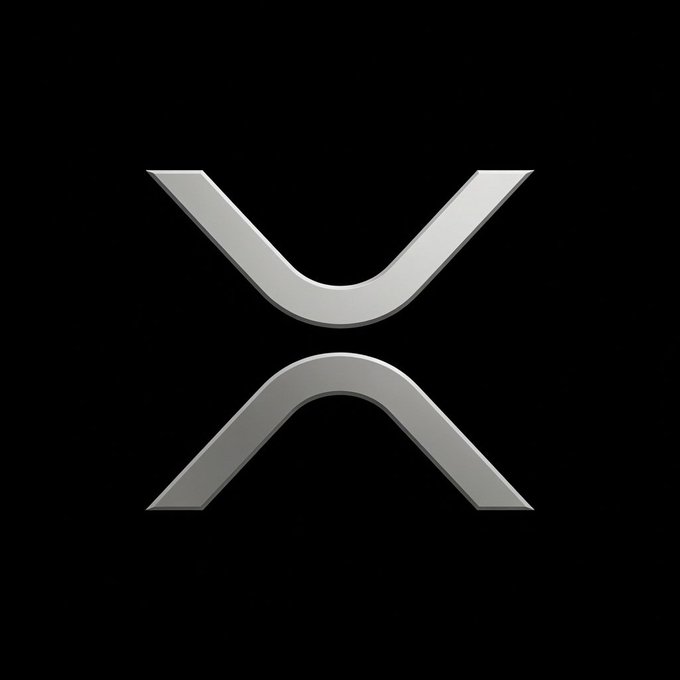 The image displays the silver XRP logo (stylized "X") on a black background, representing the cryptocurrency ticker discussed in the post about XRP's sudden 15-18% price surge tied to White House policy developments.