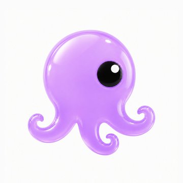 A cute, glossy purple octopus cartoon character with one large black eye and curling tentacles, likely used as a fun mascot or visual hook in a promotional post about Solana ($SOL) crypto addresses and engagement.