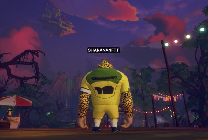 The image features a cartoon character wearing a yellow jersey with the number 10 standing in front of trees and a building, possibly at an event or gathering. The character appears to be ready for the games, as indicated by their attire. The post about supporting your team is related to this scene because it encourages fans to wear their favorite team's jerseys and show support during events like the ones depicted in the image.