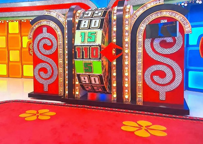 The image shows a spinning wheel from "The Price is Right" game show, with a red pointer landing on "15" between dollar sign signs. The "15" directly below "80" (which equals 110-95=15) suggests Bitcoin's price hitting a milestone, tying into the #BIP110 Bitcoin reference, while the pun "right on the money" plays on the game show's iconic pricing wheel.