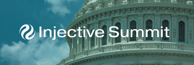 An 'Injective Summit' title displayed over an image of the U.S. Capitol dome against a blue sky.