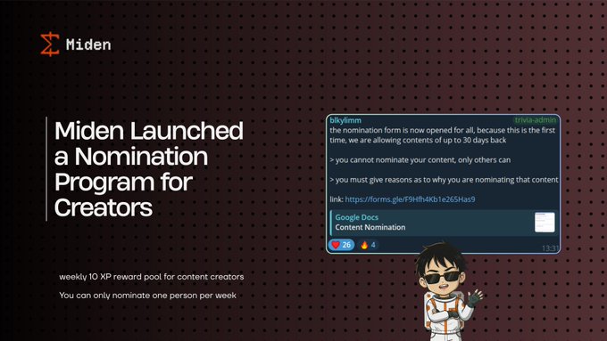 The image features a poster with a cartoon character wearing an astronaut suit, holding a space helmet, and standing next to a text box containing information about a new contributor program for creators. The poster also includes a link to a creator's profile on the creator hub.