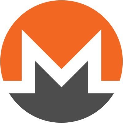 The Monero cryptocurrency logo, featuring a stylized orange and gray 'M' design on a white background.