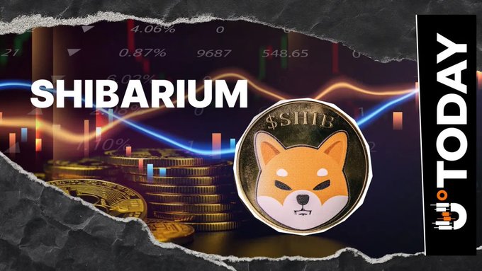 A promotional graphic features 'SHIBARIUM' text, a Shiba Inu coin, and the 'BITCOIN TODAY' logo against a backdrop of stock market charts and stacked gold coins.