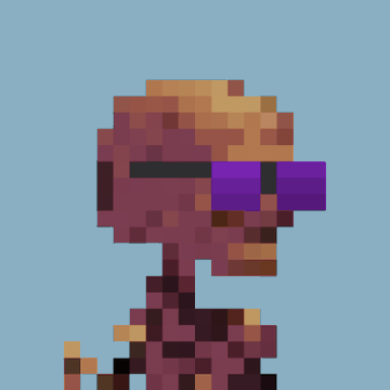 A pixel art character with an orange helmet and purple sunglasses is shown against a light blue background, likely representing a video game character. The image relates to the post "got a couple bangers for free!" as a playful visual representation of receiving free games or items.