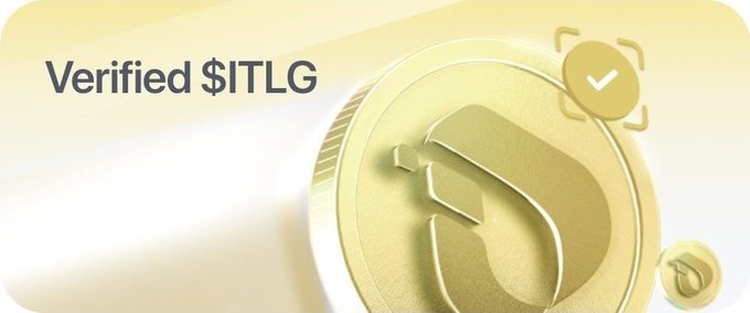 A gold verification banner displaying "Verified $ITLG" alongside a large golden coin graphic with a checkmark, lending credibility to the bullish price thesis that argues $ITLG could realistically reach $50+ given its extremely limited circulating supply—where 16,000 vITLG converts to just 100 $ITL.