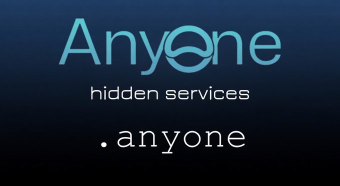 The image features a logo for a company named " Anyone Hidden Services" that provides private web hosting solutions. The logo includes the words " Anyone " and " hidden services" written in white text against a blue background, with an arrow pointing towards the right side of the image. This design choice suggests that the company offers a unique service to users who want their online activities to remain private or secure from unauthorized access.
