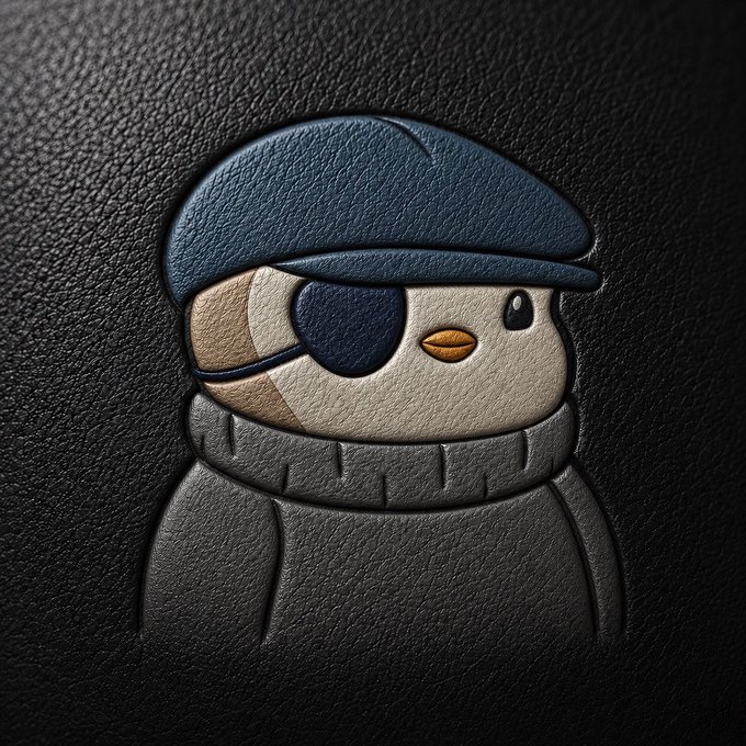 In the image, there's a close-up of a small cartoon penguin wearing a knit cap with ears and buttons and having a goatee and a brown nose. The penguin appears to be facing the camera and has a serious expression on its face. 
The image is part of a larger collection posted at x.com/solana, and it seems that this collection is about solving puzzles or brain games. However, without more context or specific details about the post itself, it's not possible to determine whether it's focused specifically on this particular collection or if there are other related posts in the series.