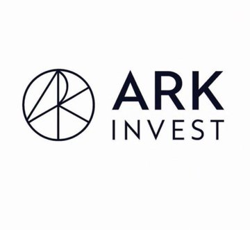 The ARK Invest logo, featuring a stylized geometric "K" within a circle next to the text "ARK INVEST" in dark blue on a white background.