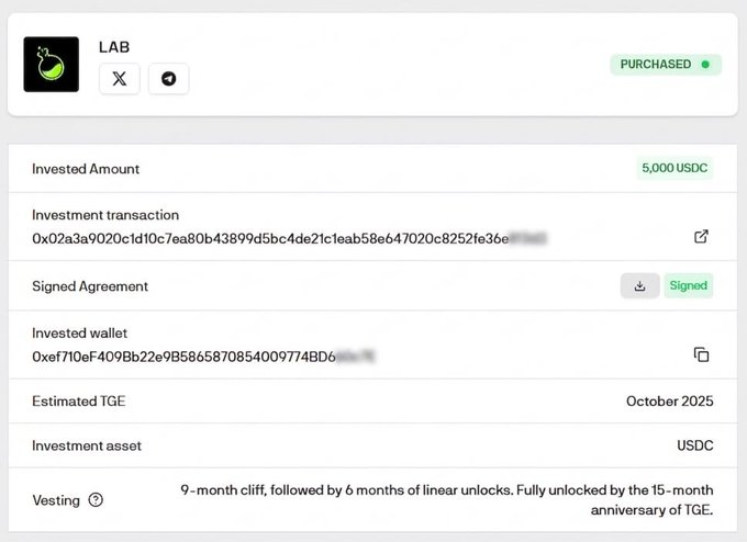 "I invested 5,000 USD in the $LAB Community Sale on Legion 9 months ago. Today, that investment is worth about 5.6 million USD. But there'S still 1 month left until the tokens are unlocked A KOL with over 100k followers shared it honestly, if the".