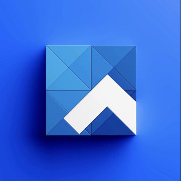 The image shows a stylized blue square icon with a white upward-trending arrow over a geometric grid pattern, symbolizing financial growth. It visually represents the rising interest in cryptocurrency-backed lending, tying into the news of Jeonbuk Bank launching Bitcoin ($BTC)-backed loans amid growing adoption of digital assets in traditional banking.