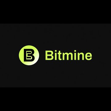The image displays the Bitmine logo, featuring a green circular icon with a stylized "B" next to the word "Bitmine" in matching green text on a black background. The logo corresponds to the post, which reports on Bitmine's recent purchase of 42,197 ETH, bringing its total holdings to 5.74 million ETH—4.8% of ether's total supply.