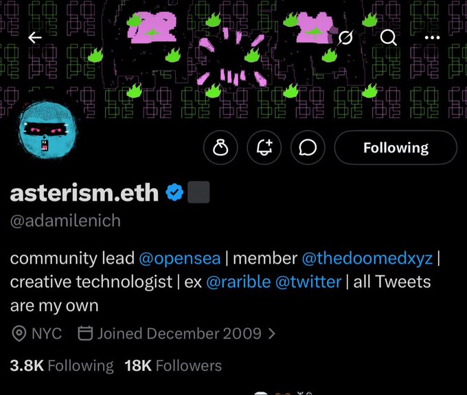 The image shows a Twitter post about an open source project called "pattern retrieval" by Adamilenich. The post includes a link to the project's website for more information. The post also mentions that the project is still in its early stages, as evidenced by the number of followers it has already gained.