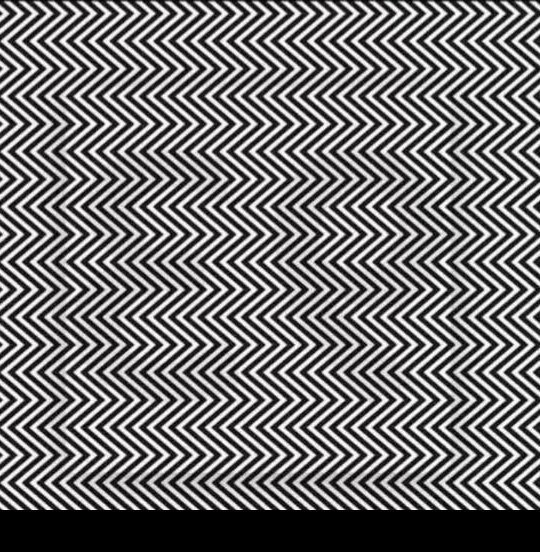 A black and white chevron or zigzag pattern fills the entire image with horizontal V-shapes.