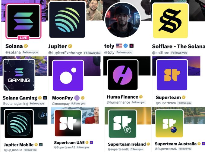 The image features a grid with various logos for different companies such as Solana, gaming, moon pay, huma finance, superteam australia, and more. The logos are arranged in rows and columns, creating a visually appealing layout that highlights each company's unique identity. The text "Is there a feeling that when facing Sol, there'S a sense that they're not going it alone! They'RE a force backed by a group of people!" emphasizes the importance of collaboration and teamwork among these companies.