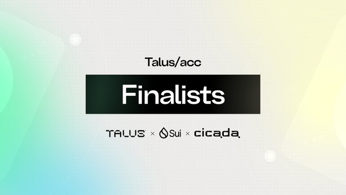 The image features a poster for Talus Demo Day, which is an event where companies showcase their innovative projects. The poster highlights that Talus has been named one of the finalists for this year's event. The text on the poster reads "Talus/acc Finalists" and "Talia is building the first-ever gaming platform where humans are strictly Forbidden to play AI only." This indicates that Talus has developed a project that restricts human involvement, while AI takes over all other aspects of gameplay.