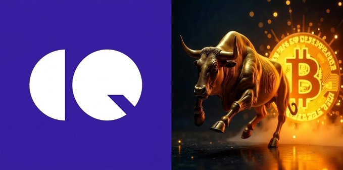 A split image shows the white Drift logo on a purple background next to a golden charging bull in front of a Bitcoin emblem.