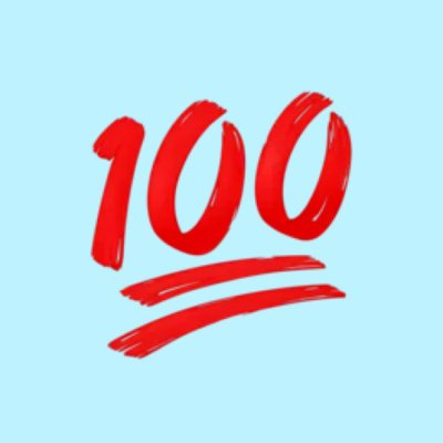 The image features "100" written in bold red brushstrokes above two red underline strokes, set against a light blue background—likely symbolizing a perfect score or milestone for Thursday Arena, a game studio.