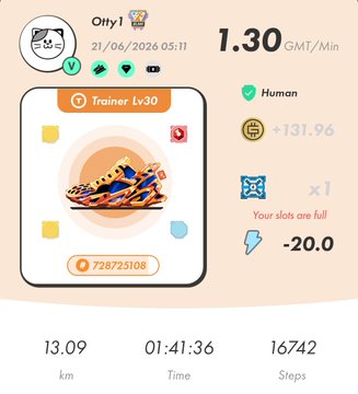The image shows a fitness tracking app with various details about the user's progress, including their step count, calories burned, and distance traveled. The app also displays information about the user's training session, such as the number of steps taken on Monday and Tuesday combined, which is 13,098,942.
