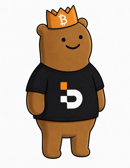 The image features a cartoon bear wearing a black shirt with an orange "B" logo on it, standing upright against a white background. The bear has a crown on its head, giving it a regal appearance. The caption of the image includes the words "@Bitbase_Ex List $GRIZZY", which are likely related to the cartoon bear and its design.