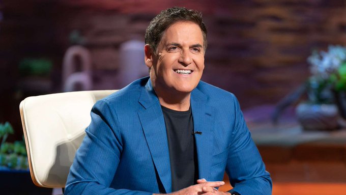Mark Cuban, smiling in a blue blazer, is featured in the image as he makes headlines by predicting computer chips will become "the new crypto."