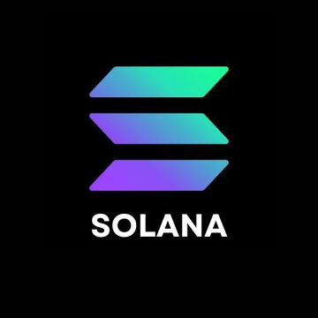 The image displays the Solana logo—featuring its iconic stacked parallelogram design in a vibrant gradient of teal, purple, and pink—against a black background, with the word "SOLANA" written in white capital letters below it. The logo directly relates to the post by representing the blockchain ecosystem where KAST's crypto card dominance is being highlighted.