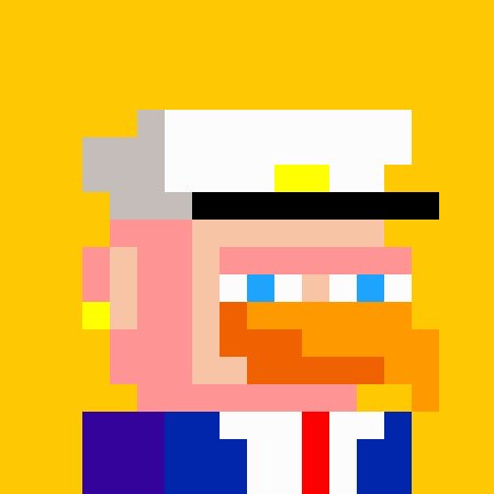 A pixel-art style illustration features a blocky character wearing a white sailor hat, set against a solid yellow background, representing the NFT project being teased in the accompanying post about 3,333 free PFPs available on $ZEC.
