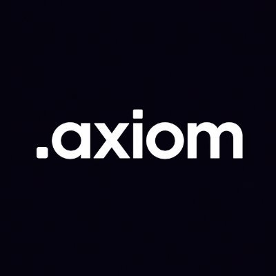 A minimalist logo on a dark background displays the text '.axiom' in white, lowercase lettering.
