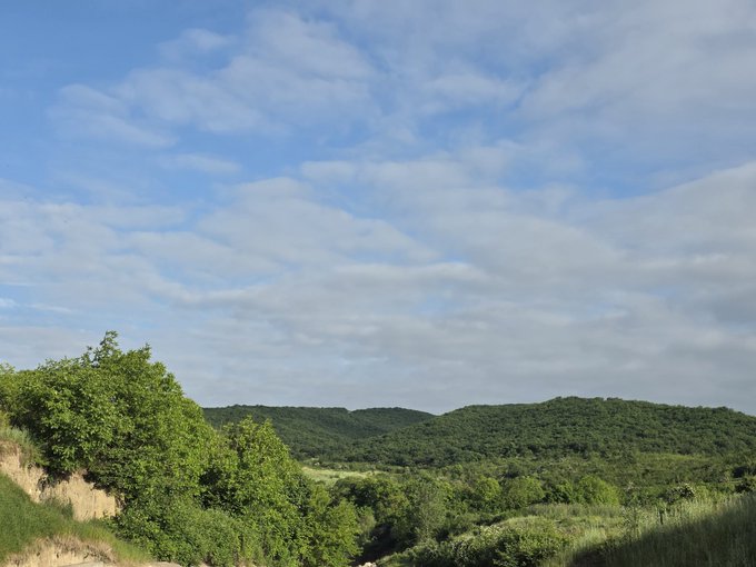 The image shows a beautiful landscape with rolling hills covered in lush green trees under a clear blue sky. The scene captures the essence of nature's tranquility, as well as the city's connection through the wallchain. The post emphasizes the importance of trust and transparency in building strong relationships within communities.