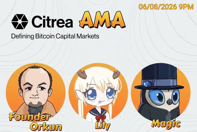 The image features a poster for an AMA event with three cartoon characters representing different people. The poster includes text about the event's theme and schedule, as well as logos for the event's sponsors. The event appears to be scheduled for Saturday, June 9th at 9 PM (KST).