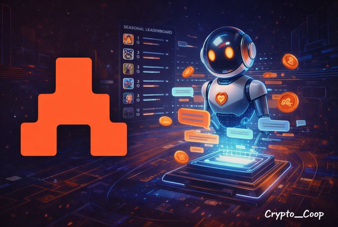 The image features an orange square with the letters "a" and "r" on it, surrounded by a bunch of other shapes that are also colored orange. The background of the image is black, which contrasts with the orange elements. There's a robot in the center of the image, standing on top of a computer screen or tablet. The robot appears to be interacting with the digital content displayed on the screen.