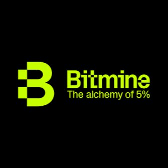 Bitmine logo with the tagline 'The alchemy of 5%' displayed in bright green text on a black background.
