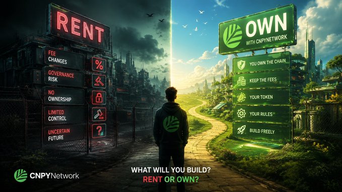 The image features two signs, one of which says "rent" while the other reads "own net". The person standing between these two signs appears to be a man wearing a hoodie. The background of the image depicts an urban setting with buildings and trees. The text in the image seems to be promoting the idea that renting is better than owning, as it allows for more flexibility and freedom compared to being tied down by property ownership.